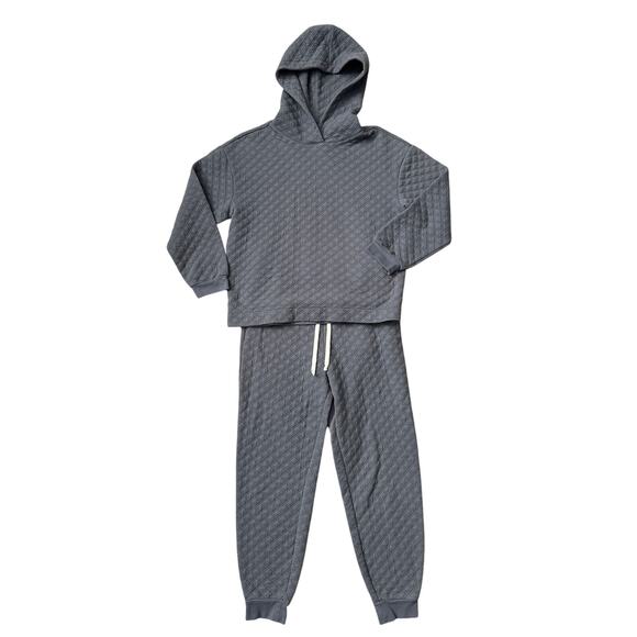 Madewell (Re)Sourced Quilted Hoodie & Jogger Set Sunfaded Indigo Size Small - Picture 5 of 12